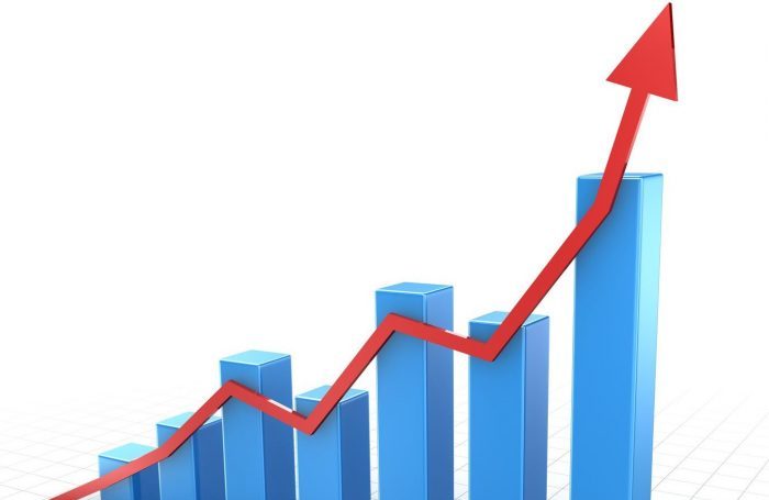 Bar graph , computer generated image. 3d rendered image.